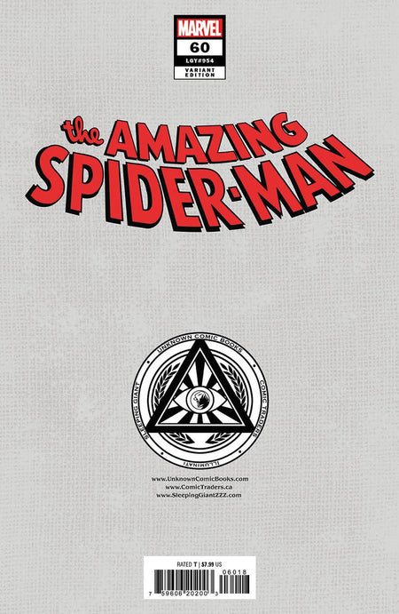 [2 PACK] AMAZING SPIDER - MAN 60 UNKNOWN COMICS GABRIELE DELL'OTTO EXCLUSIVE VAR (10/30/2024) - East Coast Comics