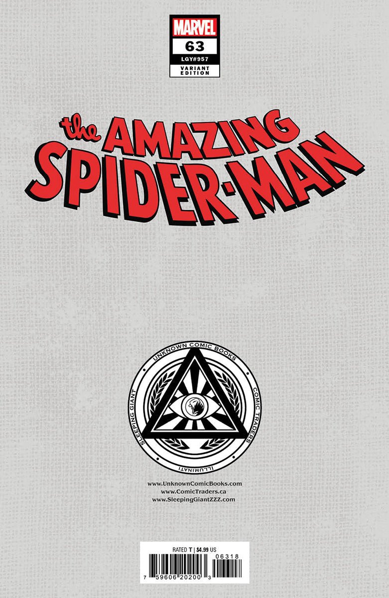 [2 Pack] Amazing Spider - Man 63 Unknown Comics Kaare Andrews Connecting Exclusive Var (12/11/2024) - East Coast Comics