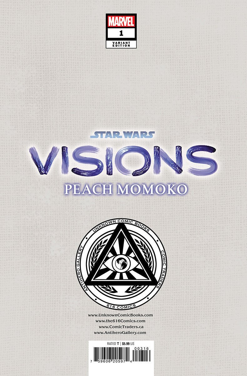 [2 Pack] Star Wars: Visions - Peach Momoko 1 Unknown Comics Rickie Yagawa Exclusive Var (11/15/2023) - East Coast Comics