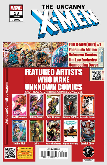 [2 pack] Uncanny X - men 13 Unknown Comics Alexander Lozano Exclusive Var (04/09/2025) - East Coast Comics