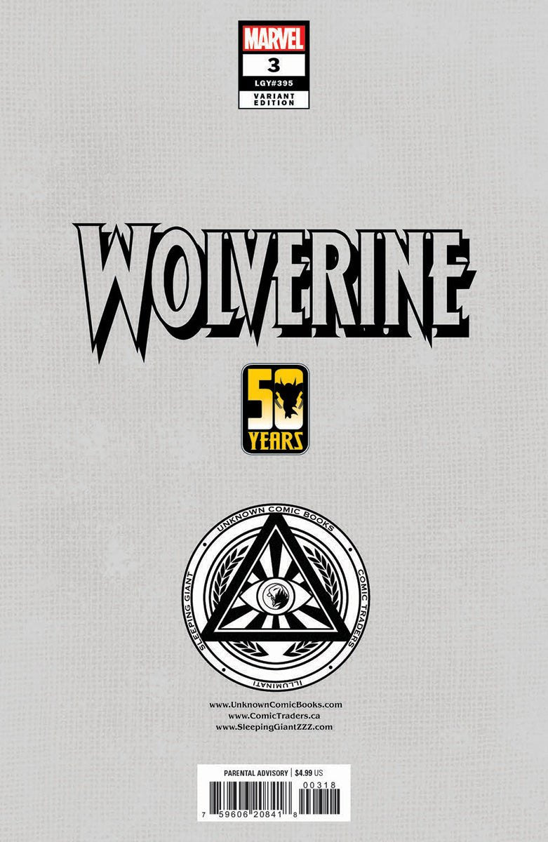 [2 PACK] WOLVERINE 3 UNKNOWN COMICS MICO SUAYAN CONNECTING COVER EXCLUSIVE VAR (11/20/2024) - East Coast Comics