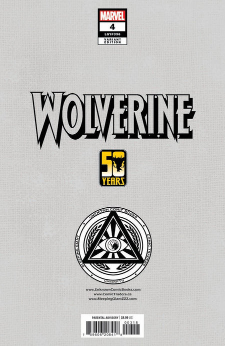 [2 PACK] WOLVERINE 4 UNKNOWN COMICS RAFAEL GRASSETTI EXCLUSIVE VAR (12/04/2024) - East Coast Comics