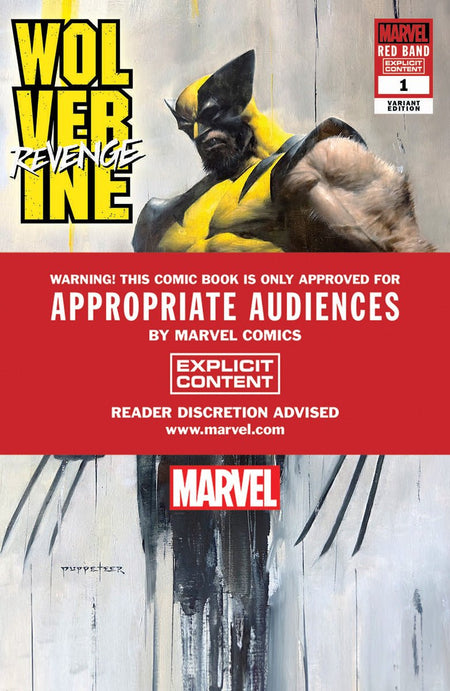 [2 Pack] Wolverine: Revenge - Red Band 1 Unknown Comics Puppetter Lee Exclusive Var [Polybagged] Explicit Content (08/21/2024) - East Coast Comics