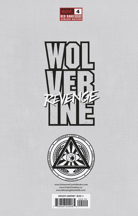 [2 Pack] Wolverine: Revenge - Red Band 4 Unknown Comics MICO SUAYAN Connecting Cover Exclusive Var [Polybagged] Explicit Content (01/22/2025) - East Coast Comics