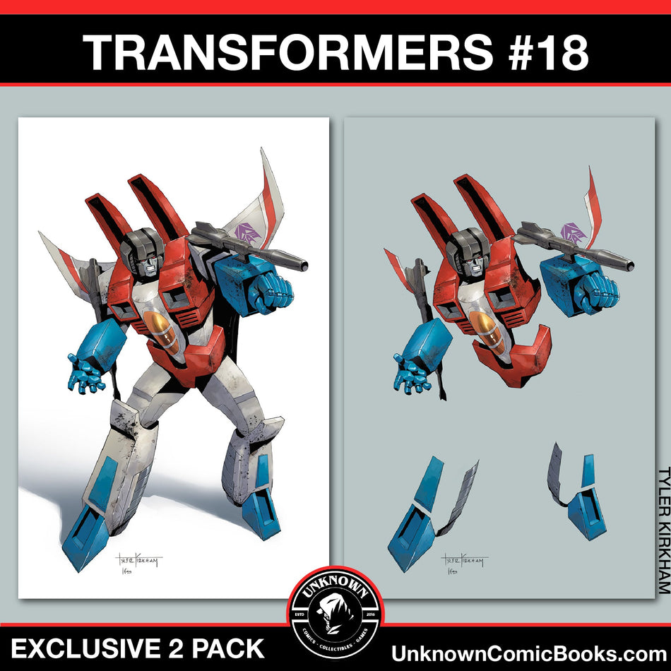 [2 PACK] Transformers #18 | Transformers #18 Negative Space Var Unknown Comics Exclusive Tyler Kirkham Var (02/19/2025)