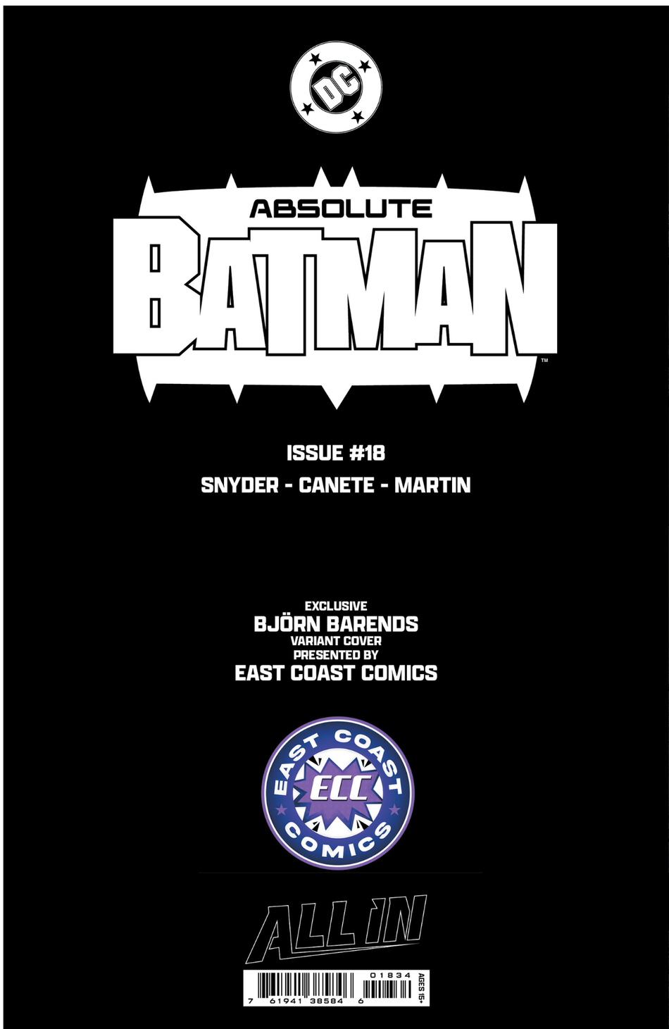 Absolute Batman #18 - ECC Bjorn Barends Exclusive (03/11/2026)