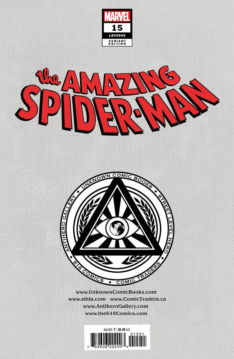 Amazing Spider - Man 15 [Dwb] Unknown Comics R1C0 Exclusive Virgin Var (12/14/2022) - East Coast Comics