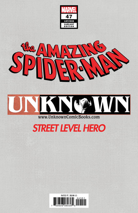 AMAZING SPIDER - MAN 47 UNKNOWN COMICS GABRIELE DELLOTTO EXCLUSIVE VIRGIN VAR (08/26/2020) - East Coast Comics