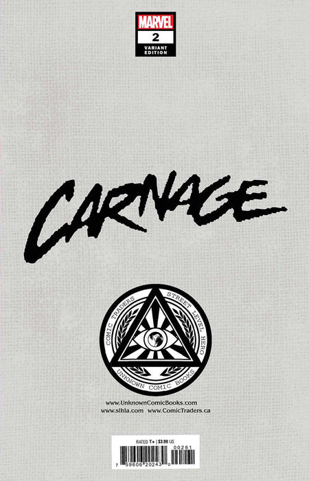 Carnage 2 Unknown Comics Marco Turini Exclusive Virgin Var (04/20/2022) - East Coast Comics