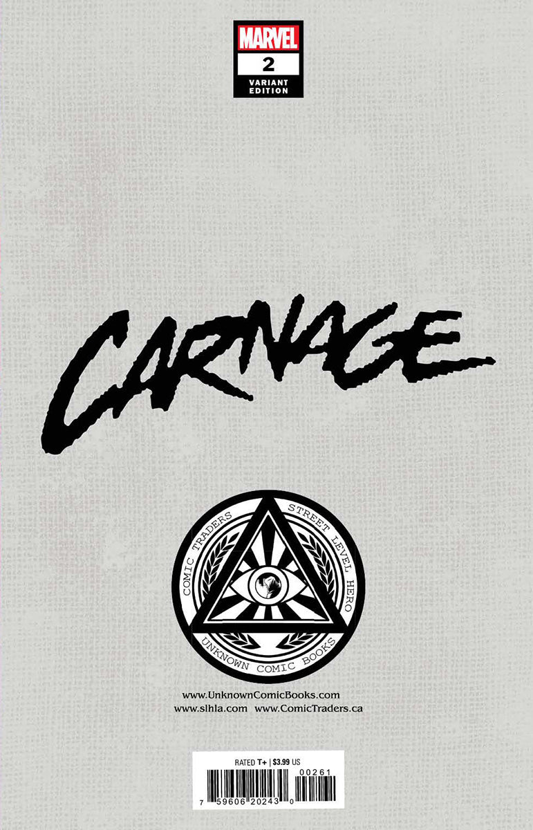 Carnage 2 Unknown Comics Marco Turini Exclusive Virgin Var (04/20/2022) - East Coast Comics