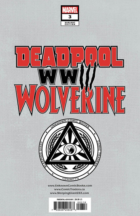 Deadpool & Wolverine: Wwiii 3 Unknown Comics Tyler Kirkham Virgin Exclusive Var (07/24/2024) - East Coast Comics