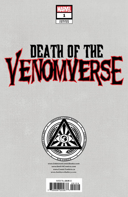 Death Of The Venomverse 1 Unknown Comics Davide Paratore Exclusive Virgin Var (08/02/2023) - East Coast Comics