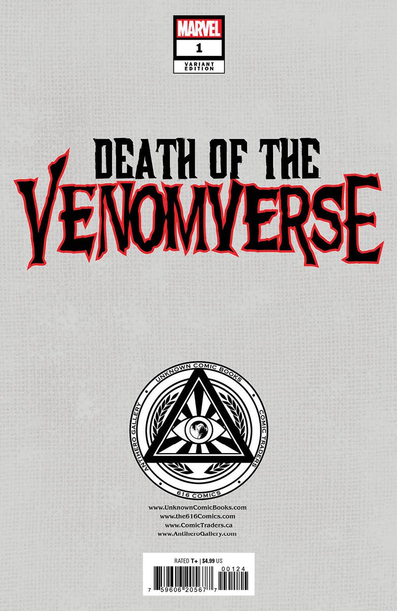 Death Of The Venomverse 1 Unknown Comics Davide Paratore Exclusive Virgin Var (08/02/2023) - East Coast Comics