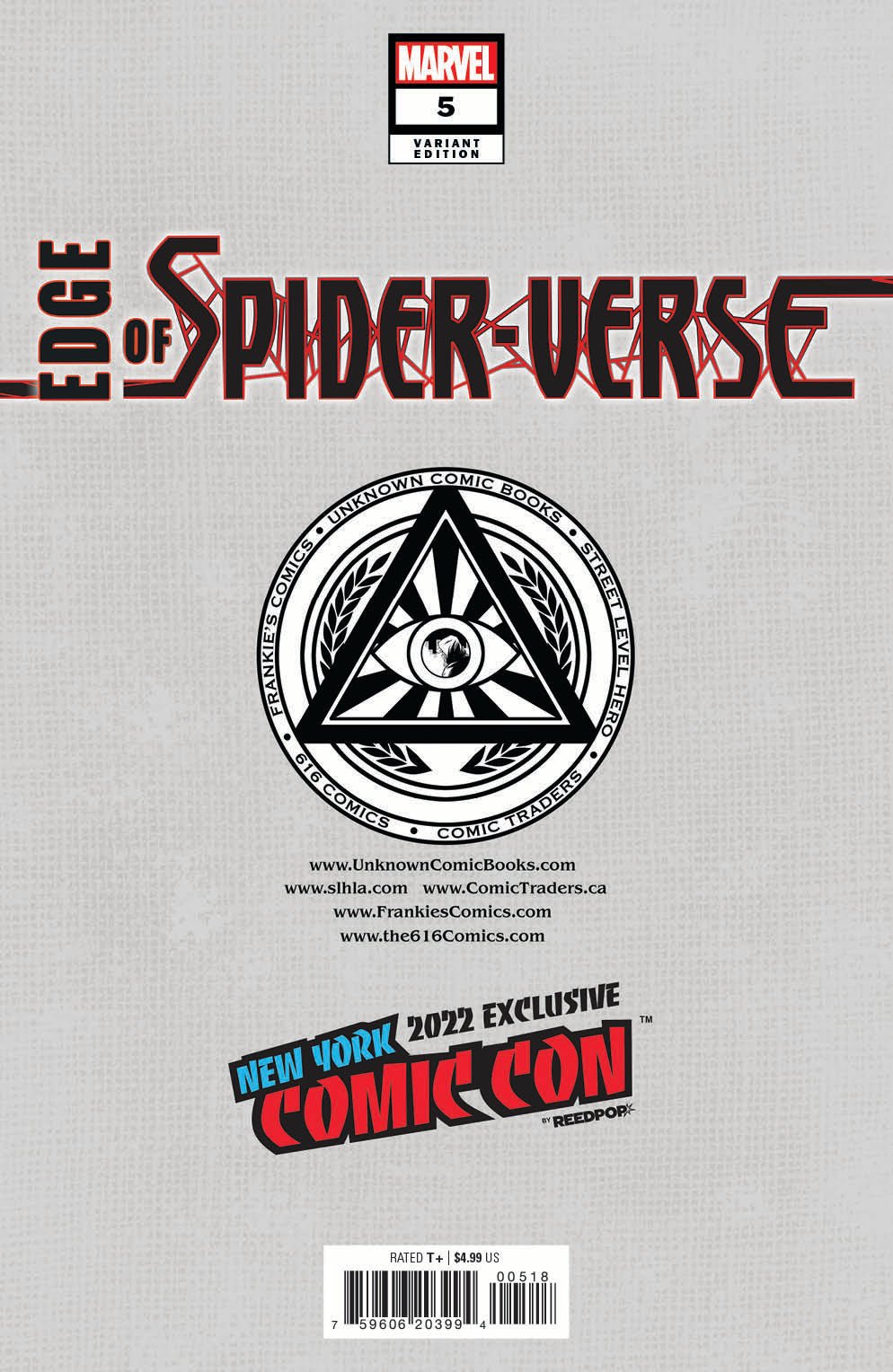 Edge Of Spider - Verse 5 Unknown Comics Tyler Kirkham Exclusive Nycc 2022 Silver Var (11/02/2022) - East Coast Comics