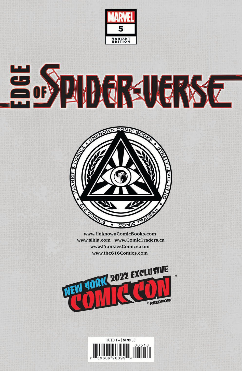 Edge Of Spider - Verse 5 Unknown Comics Tyler Kirkham Exclusive Nycc 2022 Silver Var (11/02/2022) - East Coast Comics