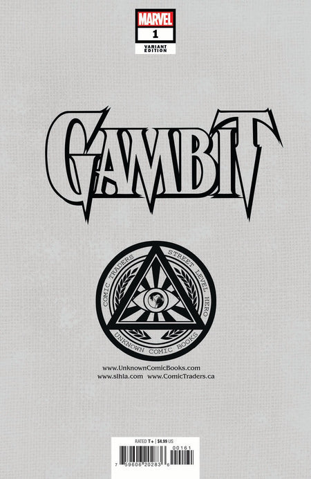 Gambit 1 Unknown Comics Blank Exclusive Var (07/06/2022) (07/27/2022) - East Coast Comics