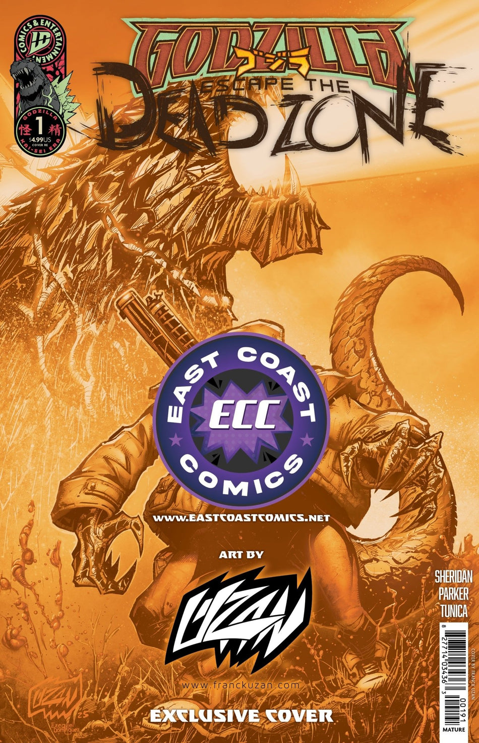 Godzilla: Escape The Deadzone 1 - ECC Exclusive Franck Uzan Japanese Variant - East Coast Comics