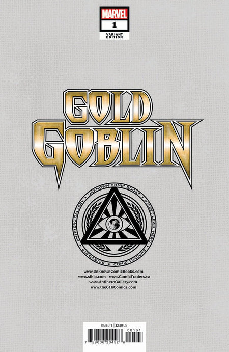 Gold Goblin 1 Unknown Comics Alan Quah Exclusive Virgin Var (11/16/2022) - East Coast Comics