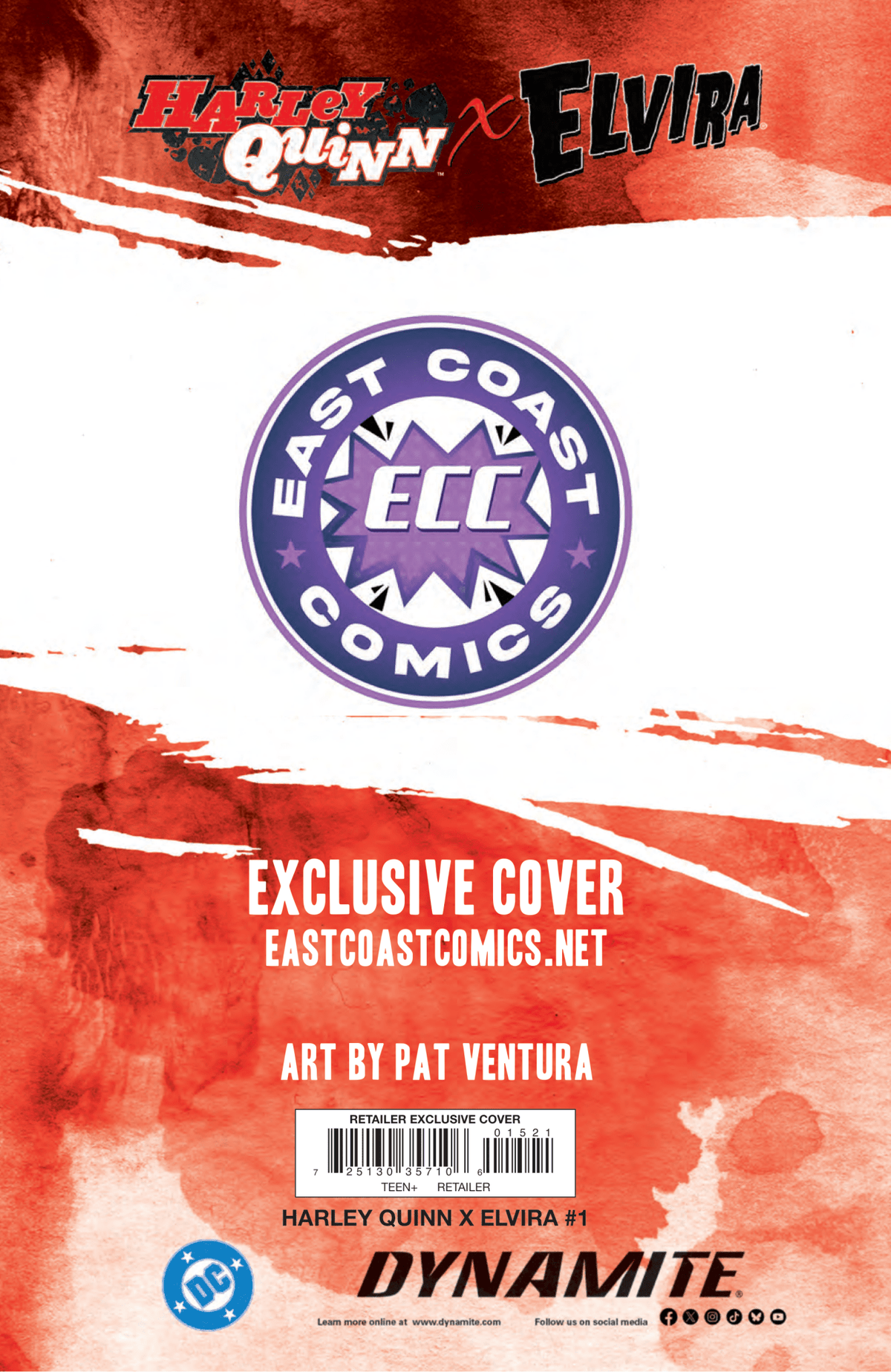 Harley Quinn X Elvira 1 - ECC Exclusive PXVX Fashion Magazine Variant (10/01/25) - East Coast Comics