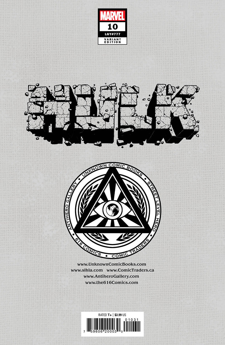 Hulk 10 Unknown Comics R1C0 Exclusive Virgin Var (11/02/2022) - East Coast Comics