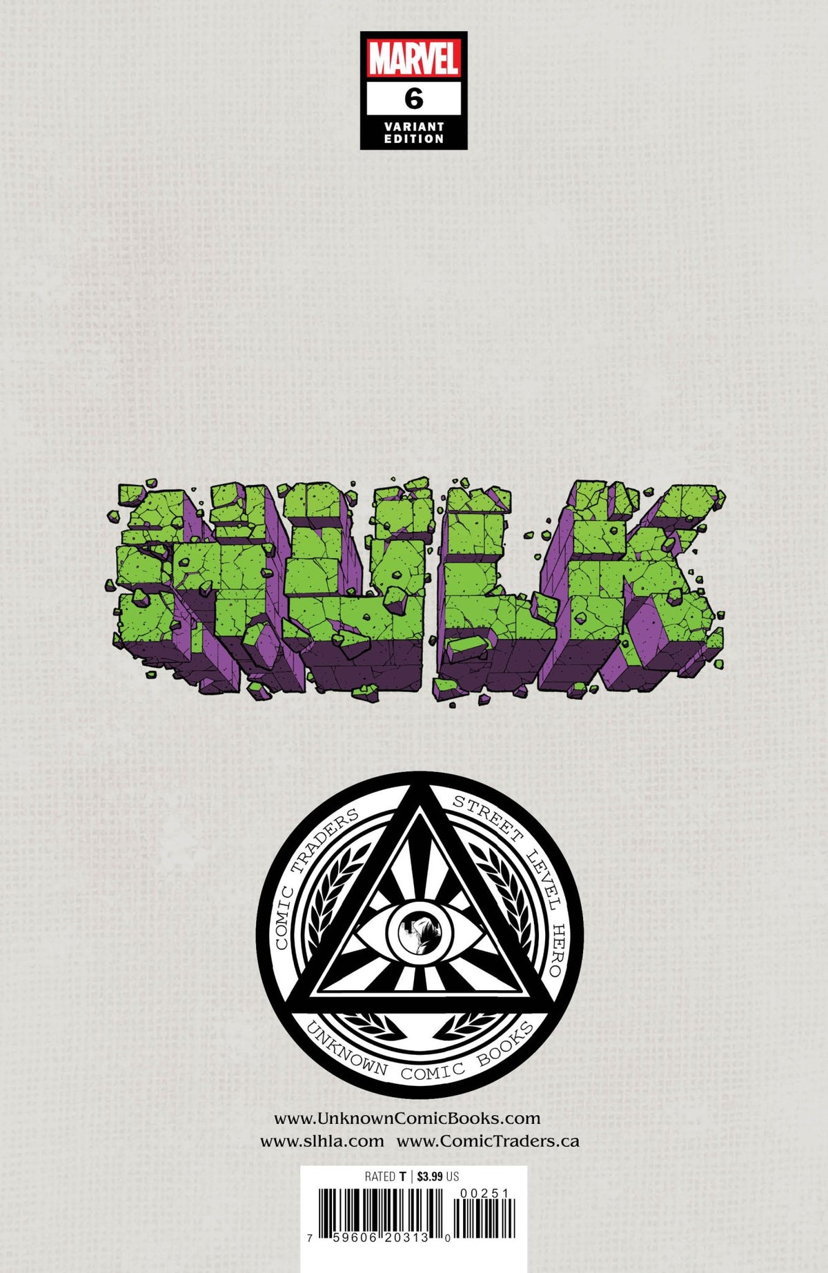 Hulk 6 Unknown Comics Stephen Segovia Exclusive Virgin Var (04/20/2022) - East Coast Comics