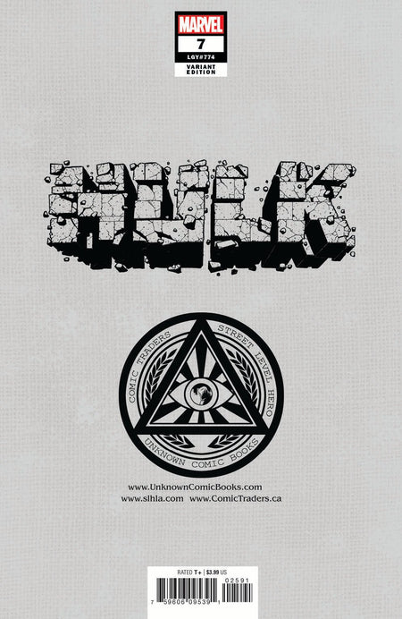 Hulk 7 Unknown Comics Jay Anacleto Exclusive Virgin Var (05/25/2022) - East Coast Comics