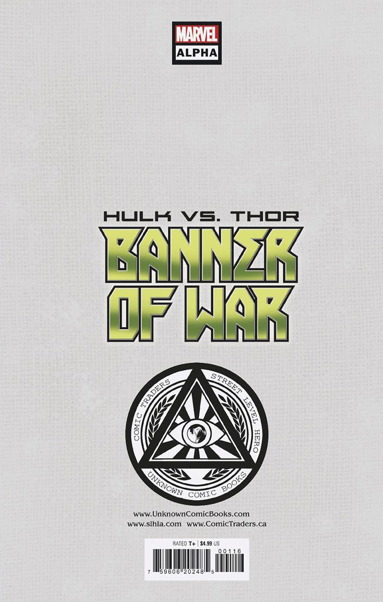 Hulk Vs. Thor: Banner Of War Alpha 1 Unknown Comics Tyler Kirkham Exclusive Virgin Var (05/04/2022) (05/11/2022) - East Coast Comics