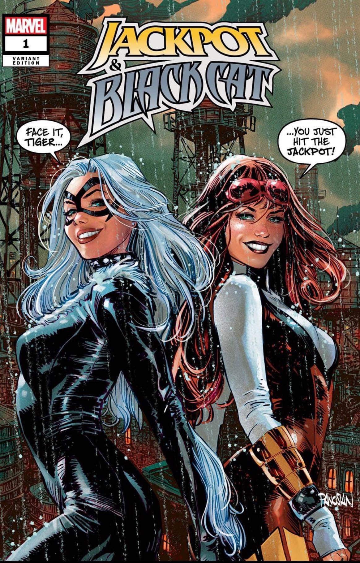 JACKPOT & BLACK CAT 1 Dan Panosian Black Saber Comics Exclusive - Trade dress - East Coast Comics