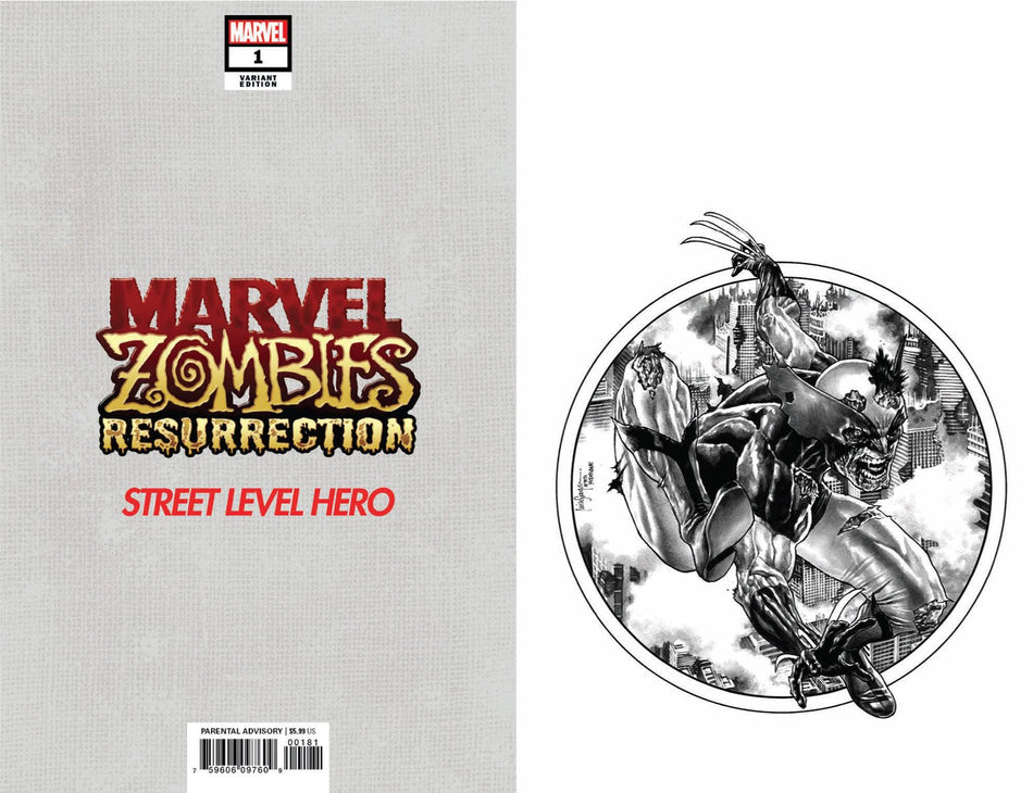 MARVEL ZOMBIES RESURRECTION 1 (OF 4) UNKNOWN COMICS MICO SUAYAN EXCLUSIVE B&W VIRGIN VAR (09/02/2020) - East Coast Comics