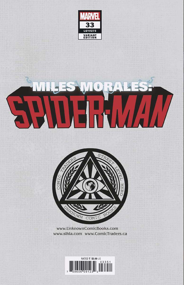 Miles Morales Spider - Man 33 Unknown Comics Gabriele Dell'Otto Exclusive Var (12/08/2021) (12/15/2021) - East Coast Comics