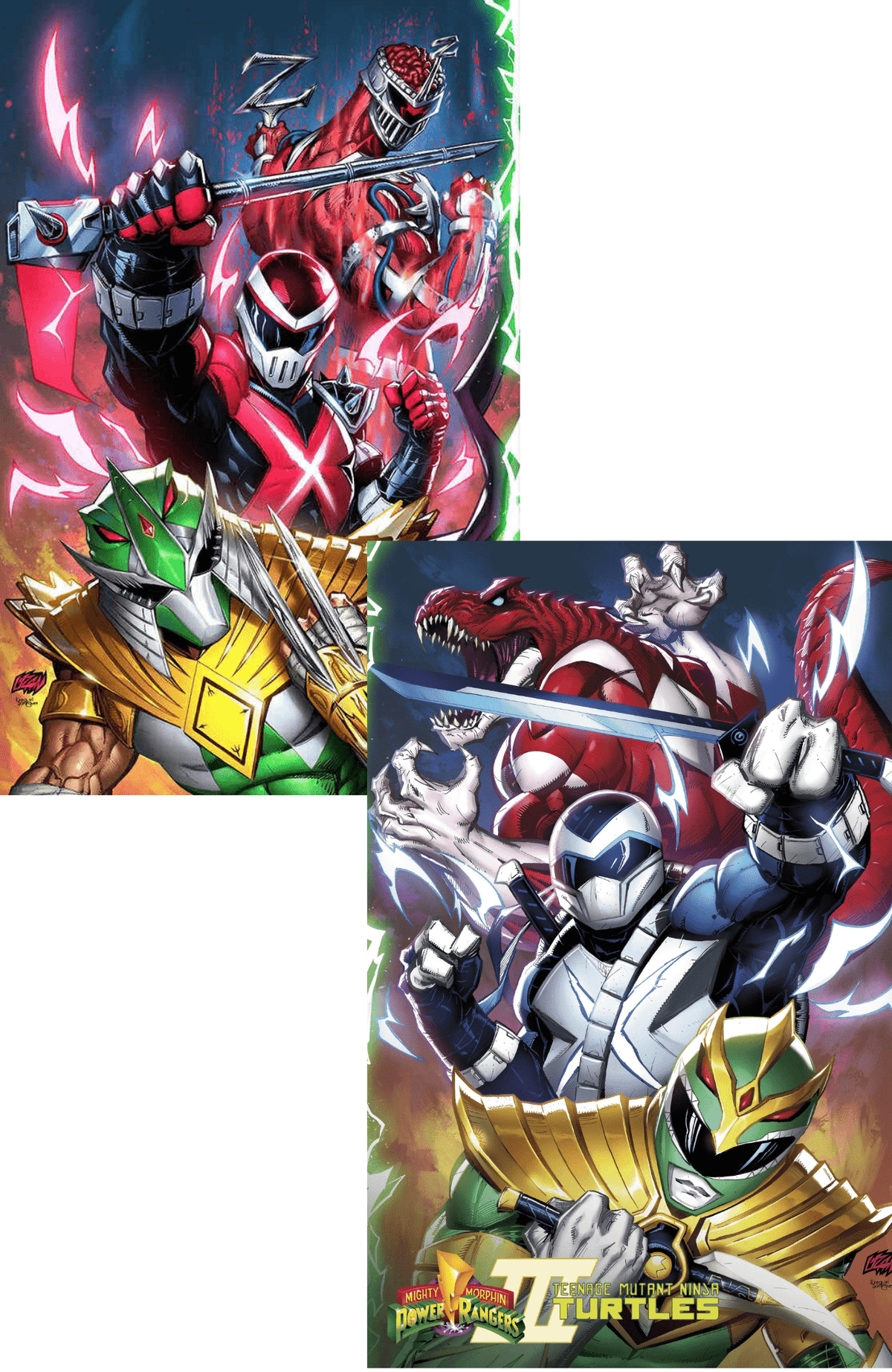 MMPR TMNT III 1 & 2 Connecting Set - ECC Franck Uzan Exclusive - East Coast Comics