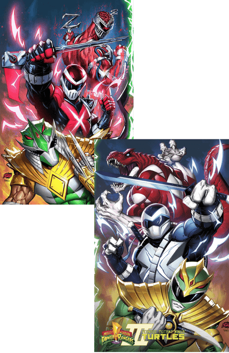 MMPR TMNT III 1 & 2 Connecting Set - ECC Franck Uzan Exclusive - East Coast Comics