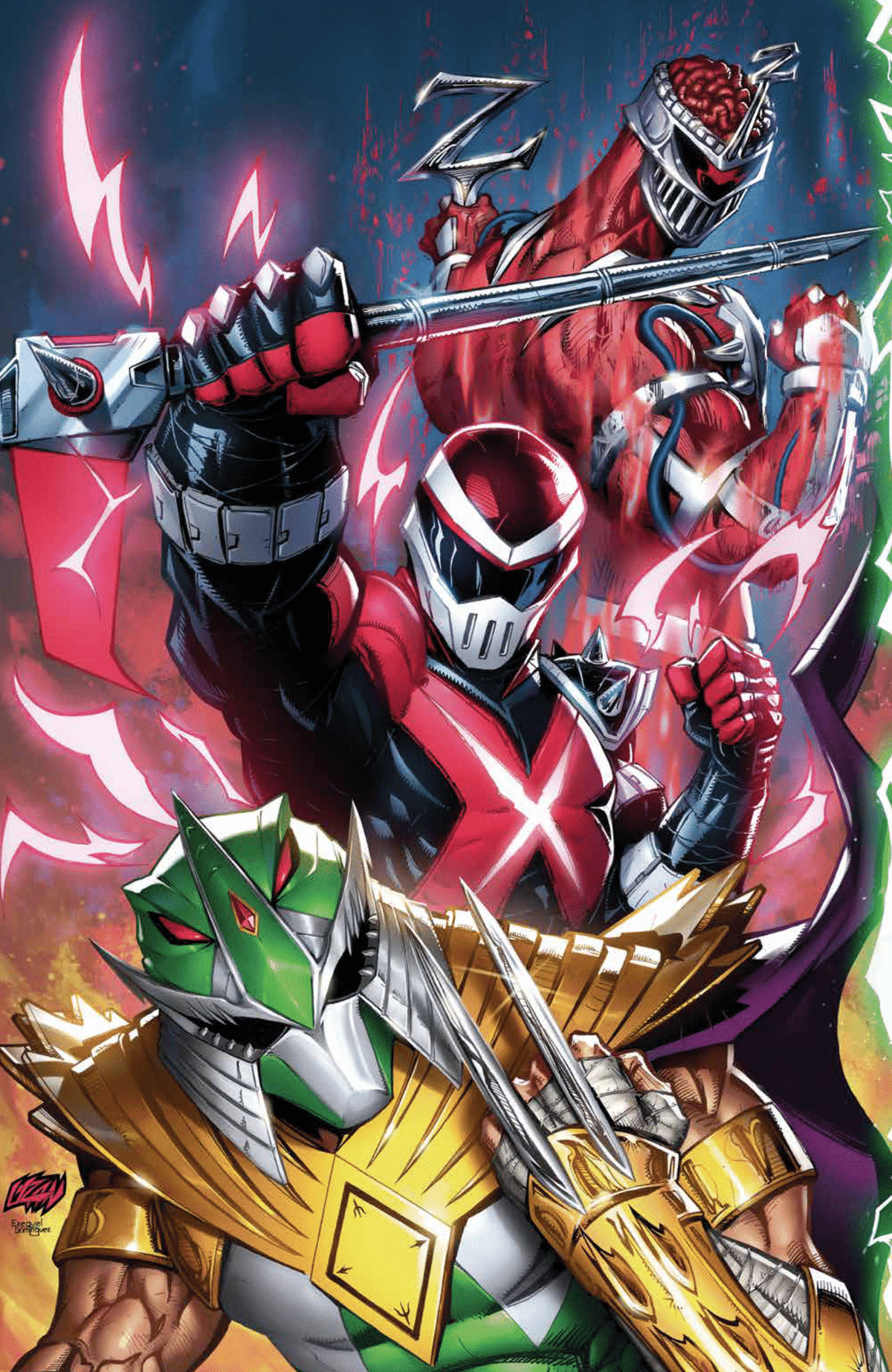MMPR TMNT III 1 - ECC Exclusive Franck Uzan Variant Connecting Cover (August 2025) - East Coast Comics