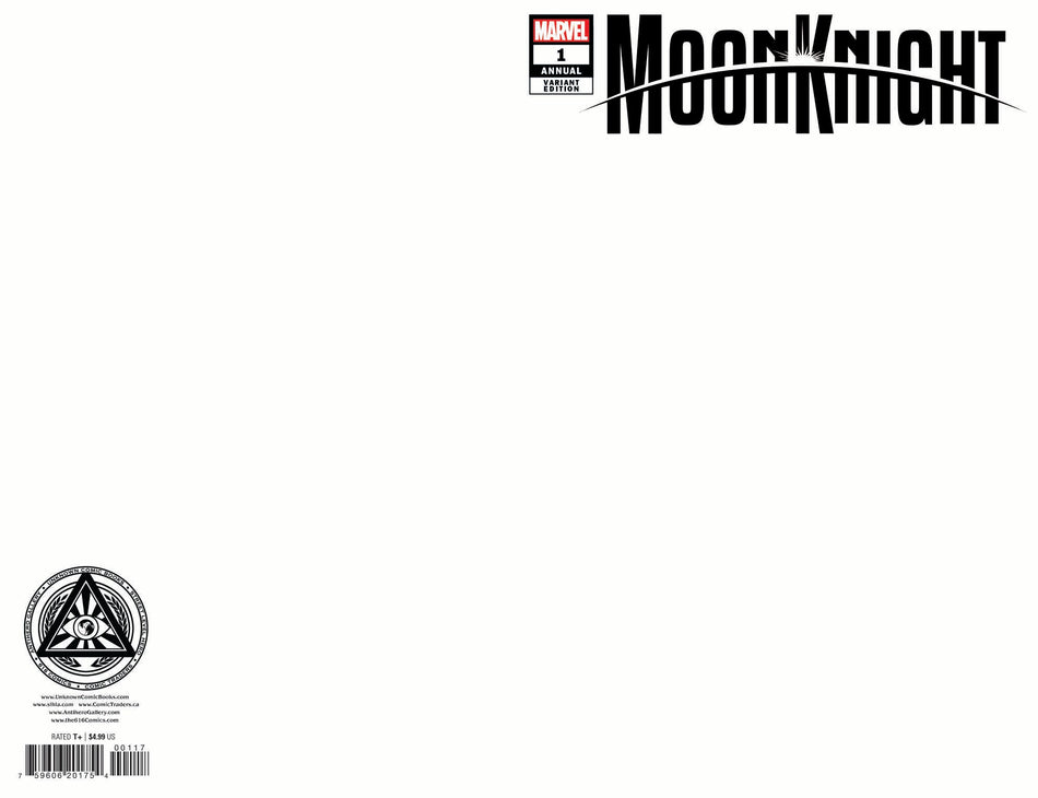 MOON KNIGHT ANNUAL 1 UNKNOWN COMICS EXCLUSIVE BLANK VAR (10/26/2022) - East Coast Comics