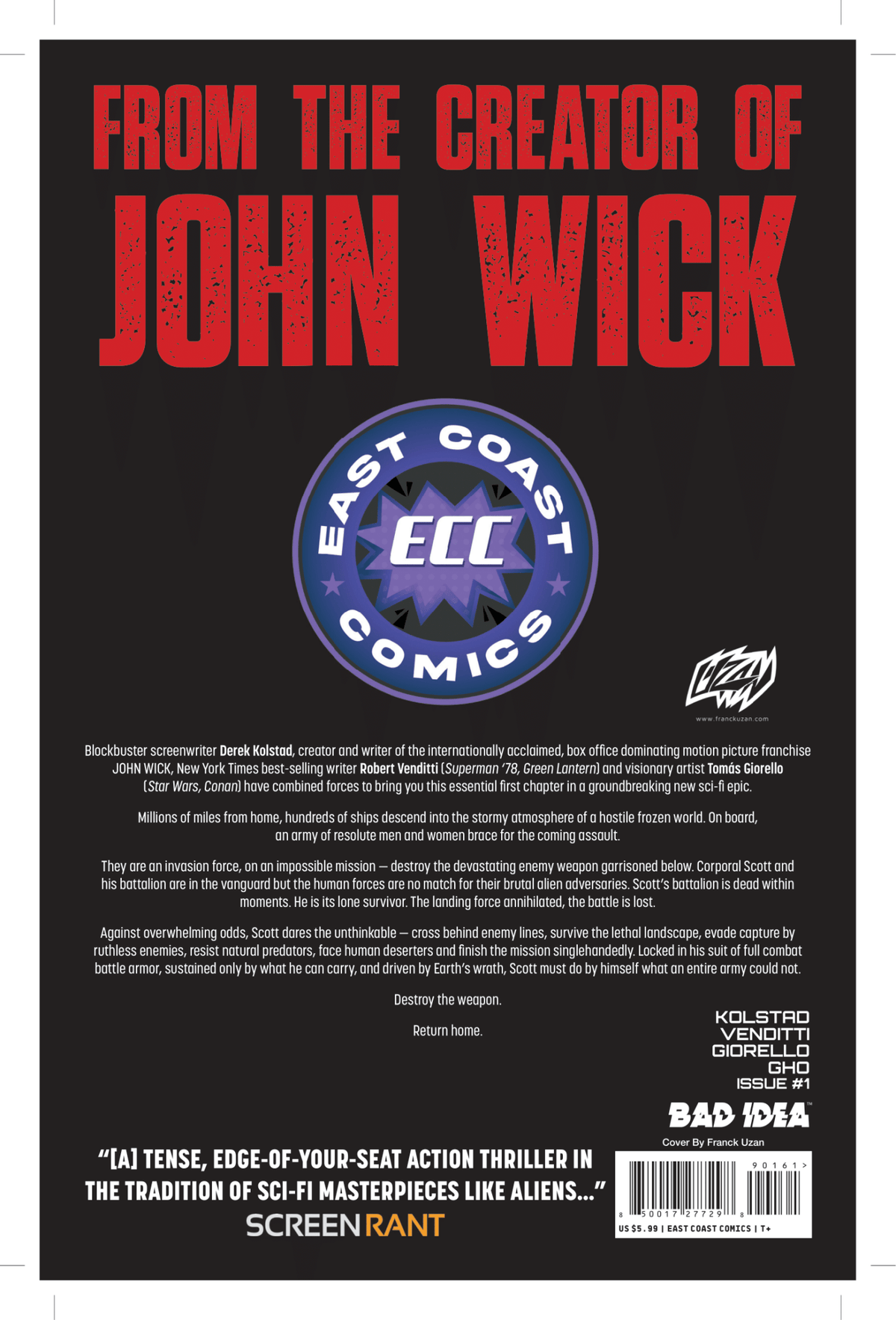 Planet Death 1 - ECC Exclusive Franck Uzan Doom Homage Variant - East Coast Comics