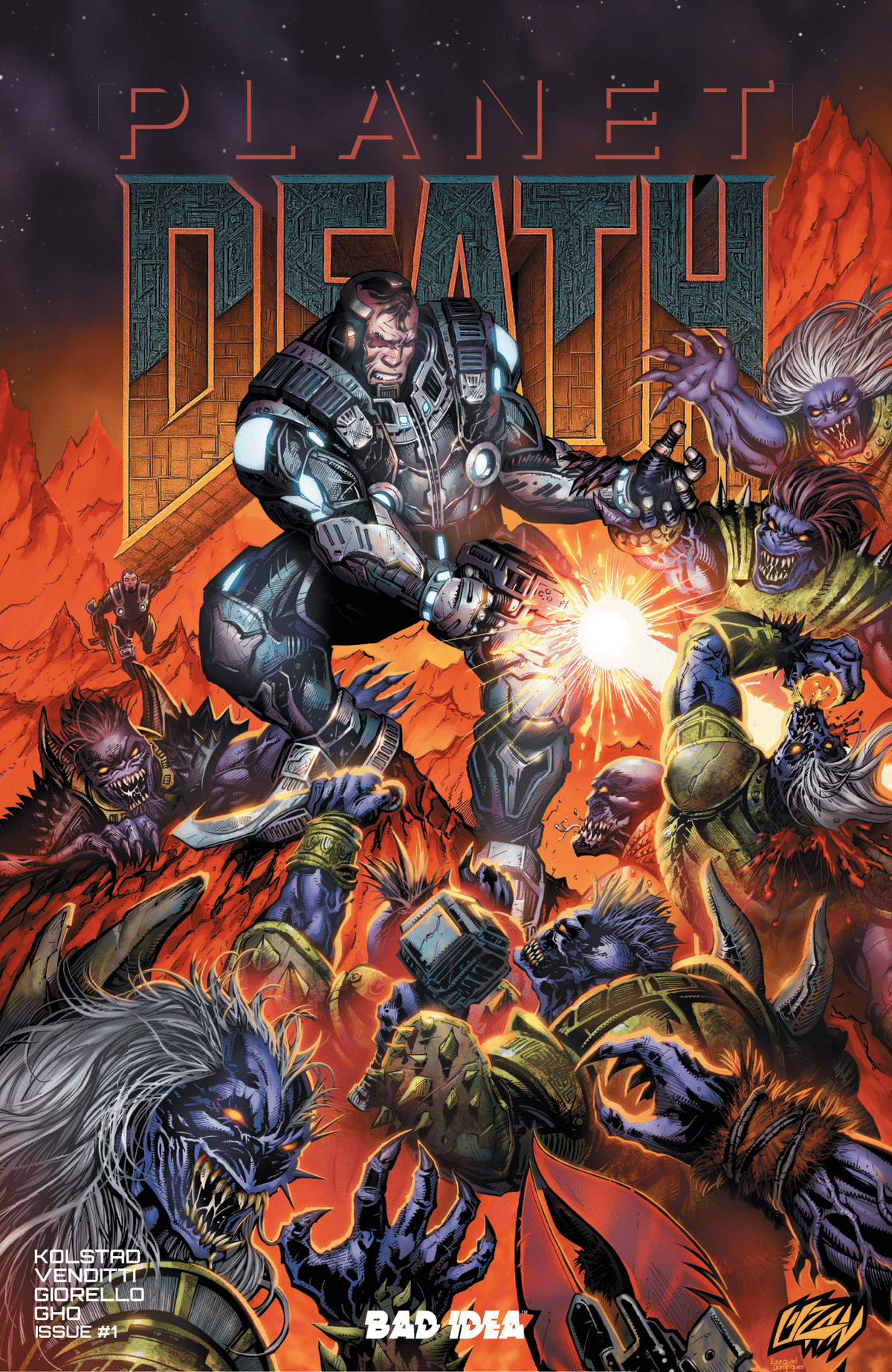 Planet Death 1 - ECC Exclusive Franck Uzan Doom Homage Variant - East Coast Comics