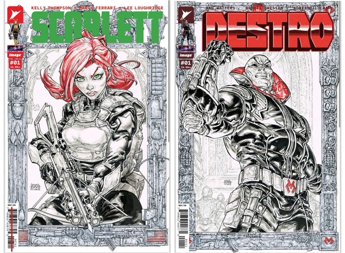 SCARLETT 1 AND DESTRO 1 (Energon universe) (2 BOOK BUNDLE) FREDDIE WILLIAMS Black Saber Comics Exclusive - East Coast Comics
