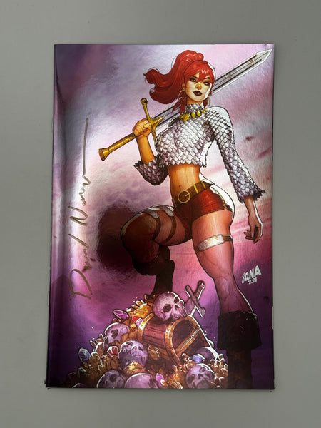 [SIGNED by David Nakayama] IMMORTAL RED SONJA 1 DAVID NAKAYAMA EXCLUSIVE FULL FOIL VIRGIN VAR (11/30/2022) - East Coast Comics