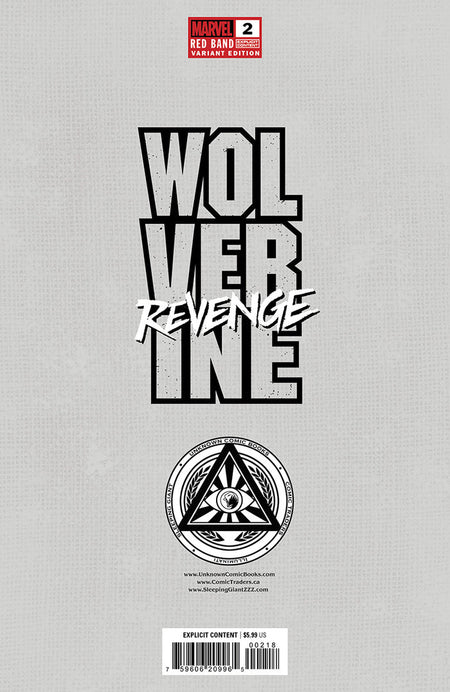 [Signed by Hickman] Wolverine: Revenge - Red Band 2 Unknown Comics Kirkham Exclusive Var Explicit Content [INST] - East Coast Comics