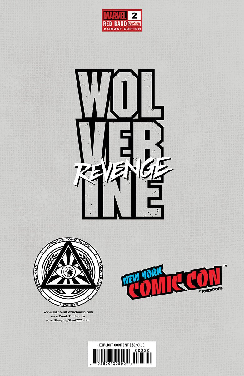 [Signed by Hickman] Wolverine: Revenge - Red Band 2 Virgin CON Unknown Comics Kirkham Exclusive Var Explicit Content [INST] - East Coast Comics