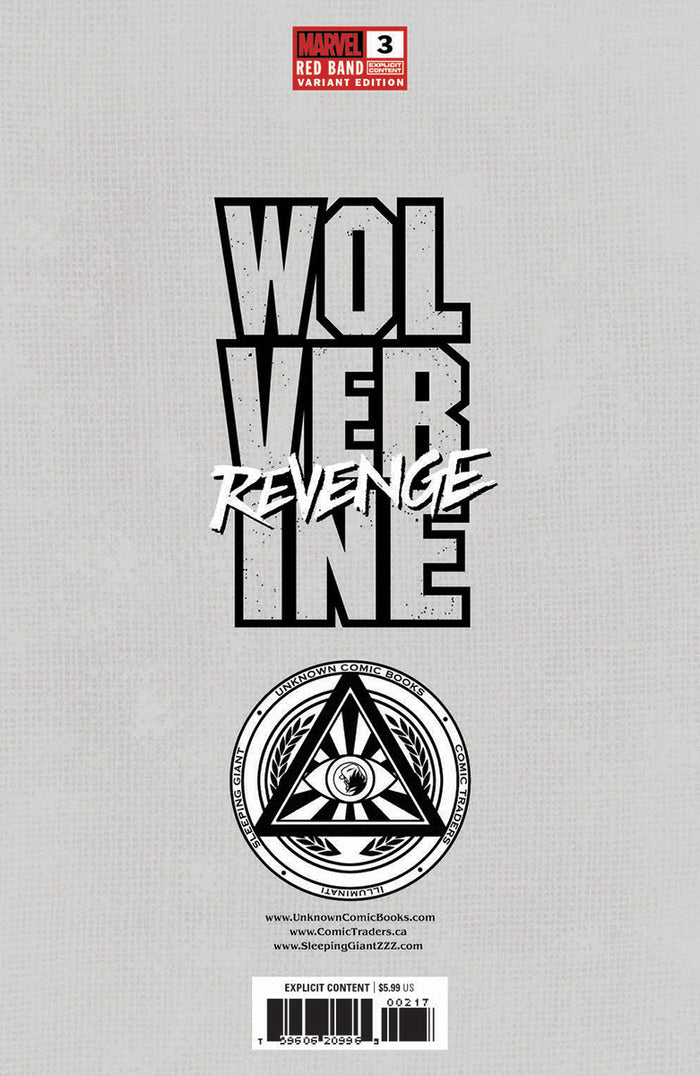 [Signed by Hickman] Wolverine: Revenge - Red Band 3 Virgin Unknown Comics Andrews Convention Exclusive Var Explicit Content [INST] - East Coast Comics