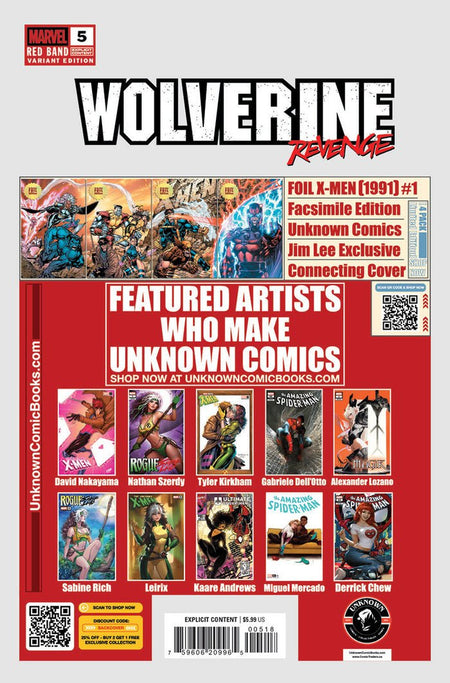 [Signed by Hickman] Wolverine: Revenge - Red Band 5 Virgin Unknown Comics Kirkham Convention Exclusive Var Explicit Content [INST] - East Coast Comics