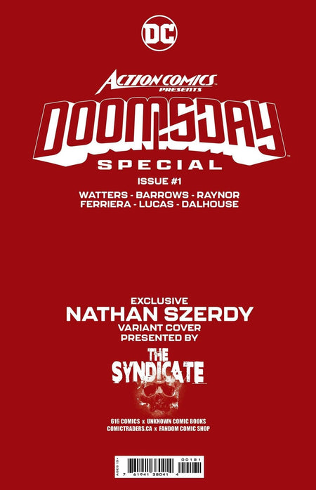 [Signed by Nathan Szerdy] ACTION COMICS PRESENTS DOOMSDAY SPECIAL 1 (ONE SHOT) NATHAN SZERDY (616) EXCLUSIVE TATTOO VIRGIN VAR [IN STOCK] - East Coast Comics