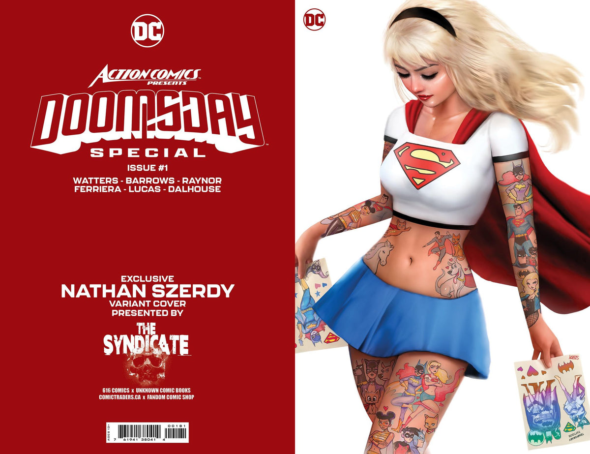 [Signed by Nathan Szerdy] ACTION COMICS PRESENTS DOOMSDAY SPECIAL 1 (ONE SHOT) NATHAN SZERDY (616) EXCLUSIVE TATTOO VIRGIN VAR [IN STOCK] - East Coast Comics