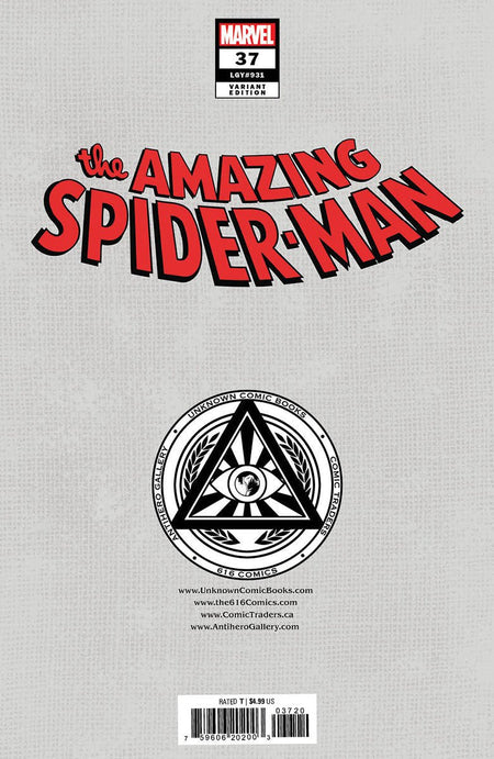 [Signed by Nathan Szerdy] [FOIL] AMAZING SPIDER - MAN 37 [GW] UNKNOWN COMICS NATHAN SZERDY EXCLUSIVE FOIL VIRGIN VAR [IN STOCK] - East Coast Comics