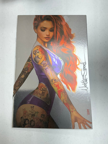 [Signed by Nathan Szerdy] [Foil] TITANS 1 NATHAN SZERDY TATTOO VIRGIN VAR [IN STOCK] (Copy) - East Coast Comics
