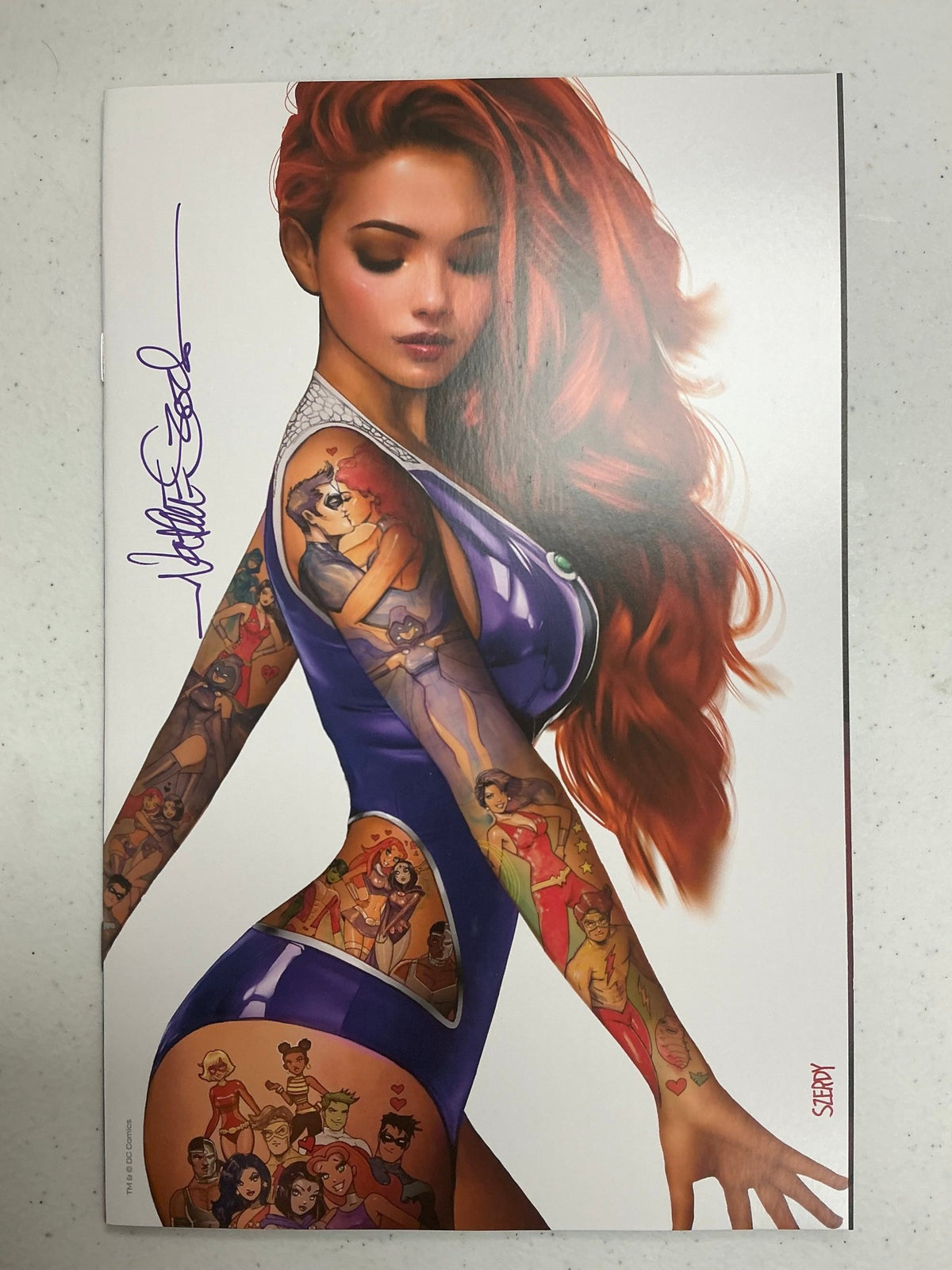 [Signed by Nathan Szerdy] TITANS 1 NATHAN SZERDY TATTOO VIRGIN VAR [IN STOCK] - East Coast Comics