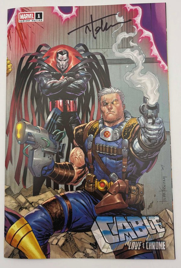 [Signed by Tyler Kirkham] Cable: Love & Chrome 1 Unknown Comics Tyler Kirkham Connecting Cover Exclusive Var [IN STOCK] - East Coast Comics