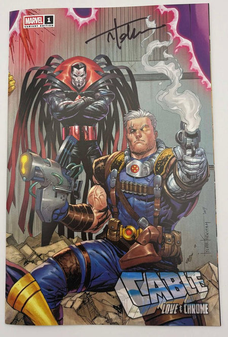 [Signed by Tyler Kirkham] Cable: Love & Chrome 1 Unknown Comics Tyler Kirkham Connecting Cover Exclusive Var [IN STOCK] - East Coast Comics