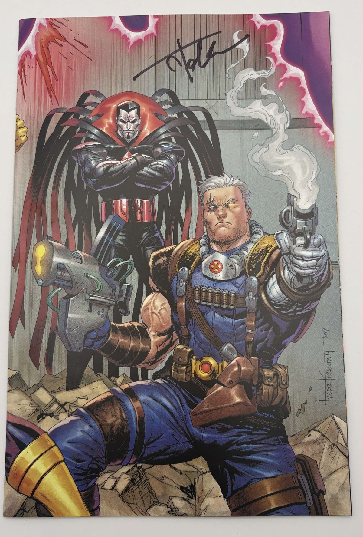 [Signed by Tyler Kirkham] Cable: Love & Chrome 1 Unknown Comics Tyler Kirkham Connecting Cover Exclusive Virgin Var (08/16/2025) [IN STOCK] - East Coast Comics